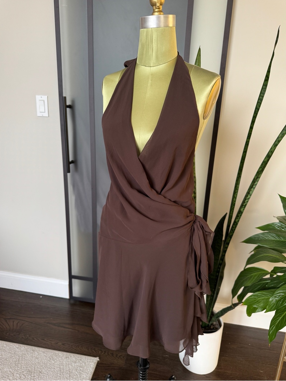Abercrombie & Fitch Chocolate Brown Halter Mini Dress - Picture 2 of 6